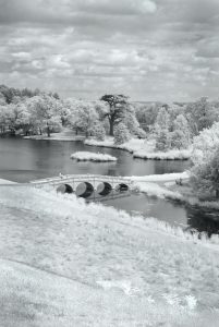 landscape photo of bridge and lake